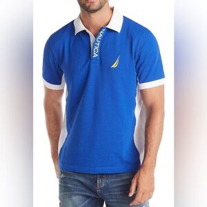 Nautica Men's Royal Blue Polo with White Trim